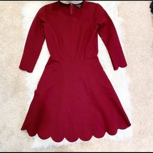 Lulus burgundy skater dress